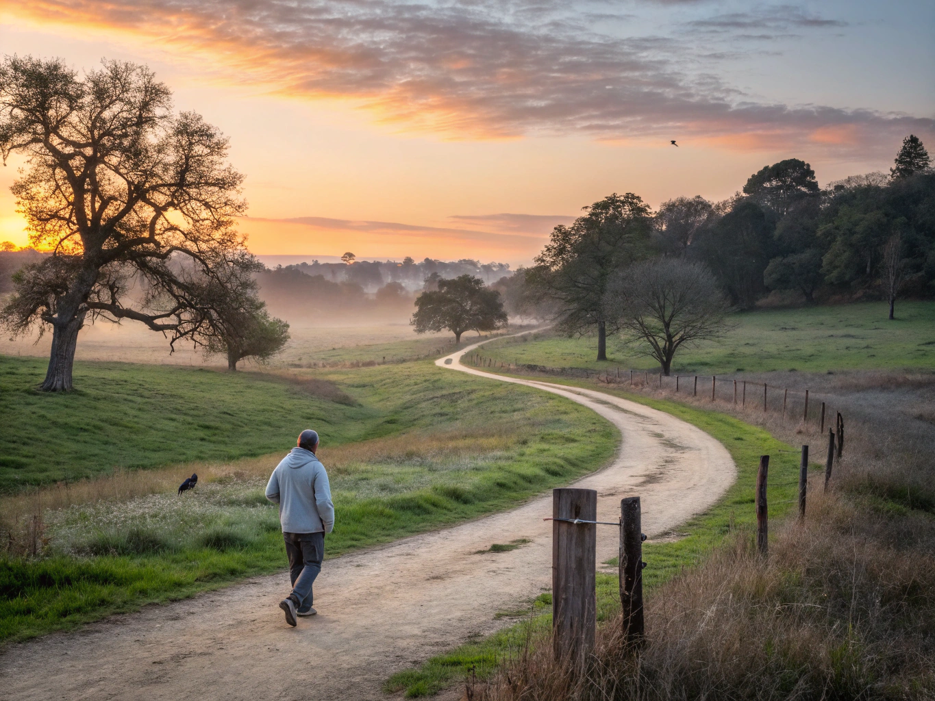 Zonsopgang boven een landschap die hoop en groei representeert